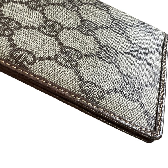 GUCCI Coated Canvas Monogram Checkbook Wallet - Brown - Picture 2 of 9